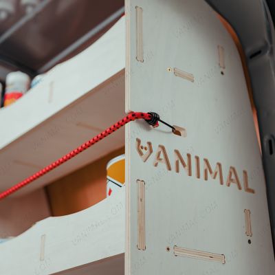 Side panel view of the Vanimal branding