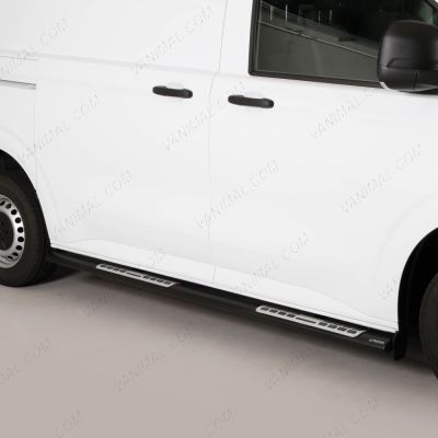 Ford Transit Custom 2023- SWB Black Side Bars with Side Steps