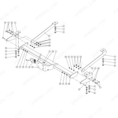 Nissan NV300 (2016-) Flange Tow Bar Fitting Diagram