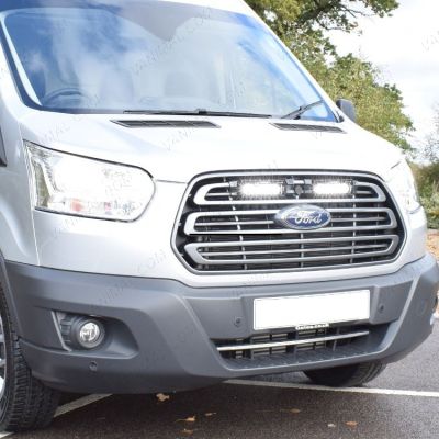 Lazer Lamps ST4 Evolution LED Grille Integration Kit fitted on the Ford Transit Mk8 (2014-2018) - lights displayed on