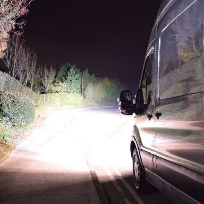 Ford Transit Mk8 (2018-) Triple-R 750 Elite LED Grille Integration Kit - light displayed at night time