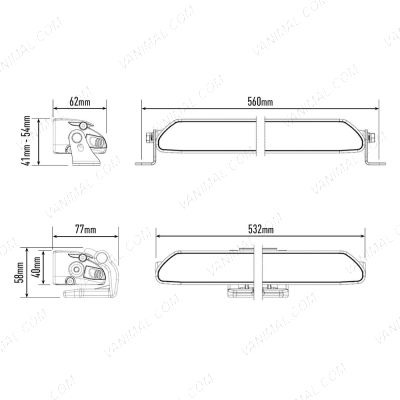 Lazer Lamps Linear-18 LED Light Bar Dimensions