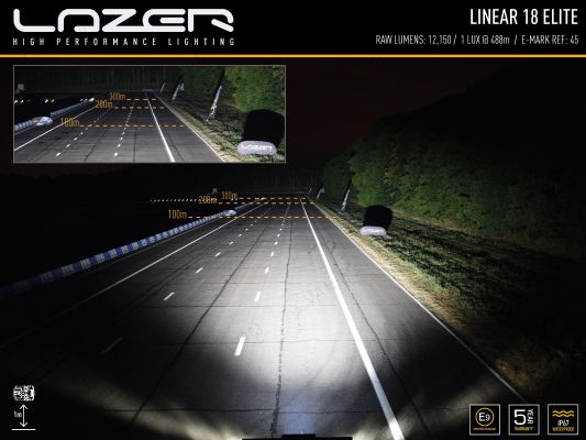 Lazer Lamps Linear-18 Elite Beam Pattern