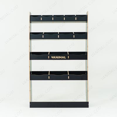 Front view of the MAN TGE 2017- MWB Hexaboard Front Van Racking and Shelving Unit