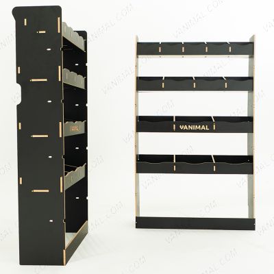 Side van view of the MAN TGE 2017- MWB Hexaboard Front and Bulkhead Ply Racking and Shelving