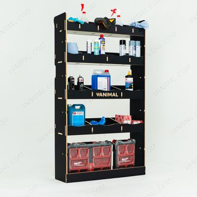 Black hexaboard van racking for Nissan Interstar 2025 bulkhead position