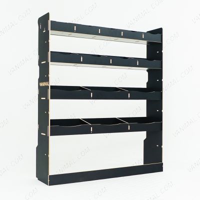 Black hexaboard van racking for Nissan Interstar 2025 bulkhead position