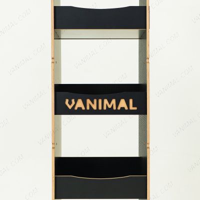 Close-up front view of the racking compartments 