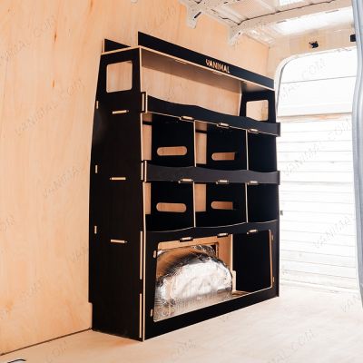 Side van angle view of the Nissan Interstar 2025- Hexaboard Rear Ulti-Rack Van Racking