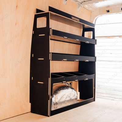 Side van angle view of the Nissan Interstar 2025- Hexaboard Rear Ulti-Rack Van Racking V2