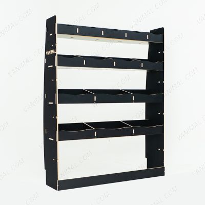 Modular hexaboard L3 racking for Nissan Interstar 2025 with toolbox shelves, 8‑compartment middle infill and rear compartments