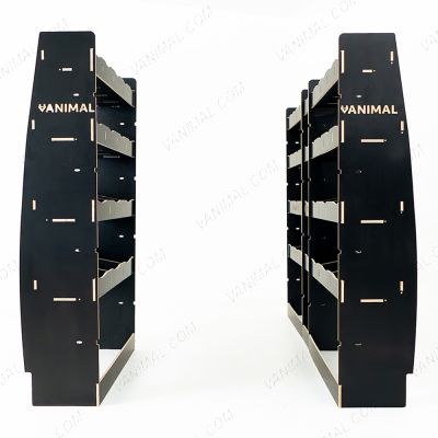 Heavy‑duty hexaboard L3 racking for Nissan Interstar 2025 with front, middle infill and multi‑compartment rear storage