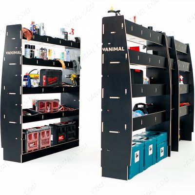 Complete Nissan Interstar 2025 hexaboard racking system with front module, L3 middle infill and NS/OS rear units