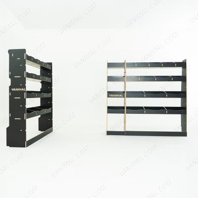 Professional hexaboard L3 van racking configuration for Nissan Interstar 2025 with bulkhead and multi‑compartment modules