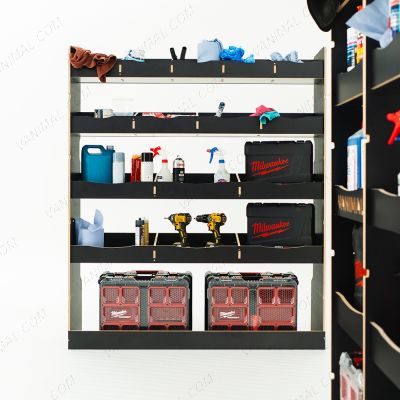 Nissan Interstar 2025 L3 full‑length hexaboard racking system with bulkhead, middle and OS rear storage