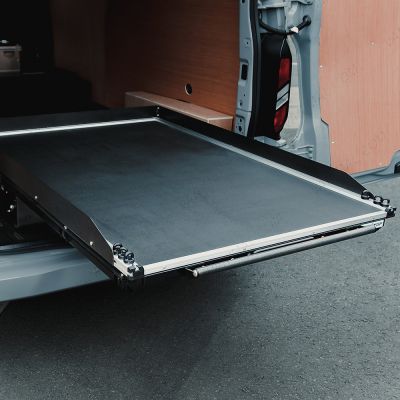 Practical van storage with sliding deck for VW Transporter T7 2025-
