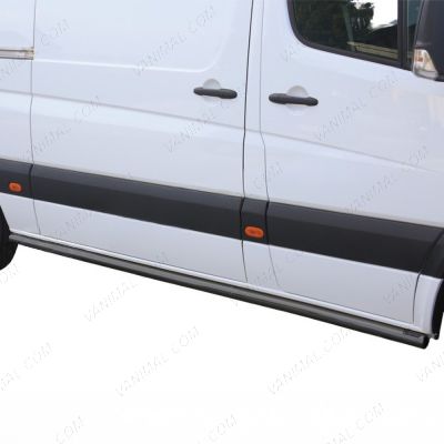 Mercedes Sprinter 2018- MWB Black Stainless Steel Side Bars