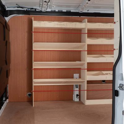 Nissan Interstar 2025 premium plywood storage system with toolbox and rear compartments