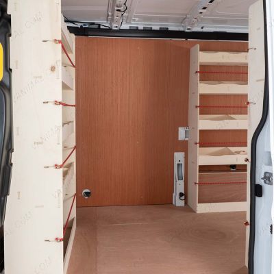 Modular premium plywood bulkhead and rear shelving system for Nissan Interstar 2025