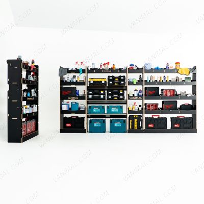 Complete Nissan Interstar 2025 L3 hexaboard racking system with bulkhead, toolbox front, infill, middle and rear units