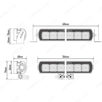 Lazer Lamps ST8 Evolution LED Light Bar Dimensions