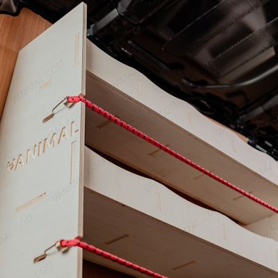 Close-up view of the ready notched racking unit