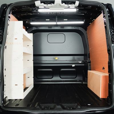 Rear van view of the VW Transporter T7 Kombi SWB NS Van Racking