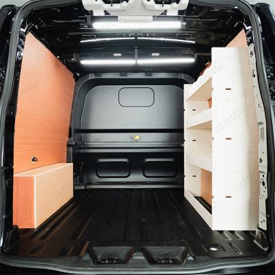 Rear van view of the VW Transporter T7 Kombi SWB OS Van Racking