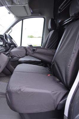 MAN TGE 2017- Tailored Waterproof Front Triple Seat Covers (Folding Middle)
