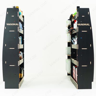 Complete Nissan Interstar 2025 hexaboard racking system with Festool shelves and double rear 15‑compartment units