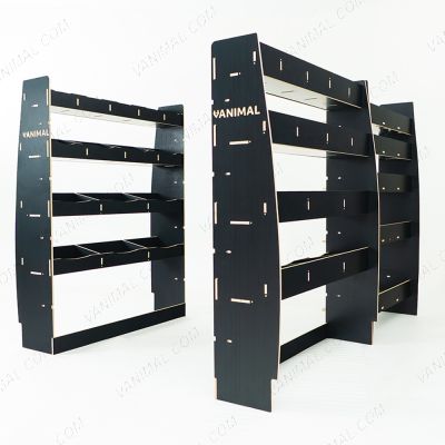 Heavy‑duty hexaboard van racking for Nissan Interstar 2025 with Festool front module and multi‑compartment rear storage