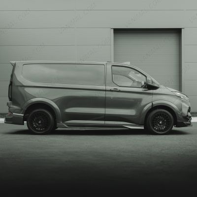 Side van view of the Ford Transit Custom 2023- Full Predator Body Kit SWB with Rear Door Spoiler