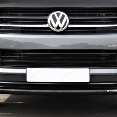 Front on view of the VW Transporter Lower Grille in Gloss Black