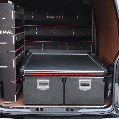 Front view of the ProTop Sliding Deck with Twin Drawer System - 1230mm wide