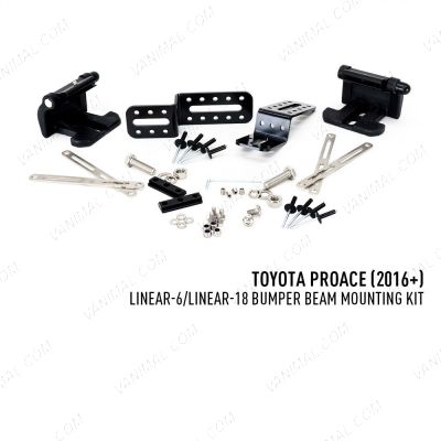 Toyota Proace (2016-) Linear-6 LED Light Bar Bumper Integration Fitting Kit Brackets