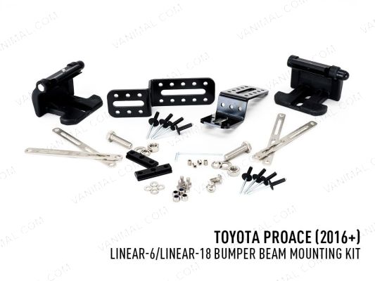 Toyota Proace (2016-2023) Linear-18 Elite LED Light Bar Bumper Integration Fitting Kit Brackets