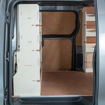 Side van view of the Fiat Scudo LWB OS Rear and Bulkhead Racking and Shelving
