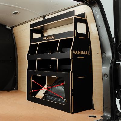 Rear van side angle view of the Fiat Scudo Hexaboard Rear Ulti-Rack Van Racking d