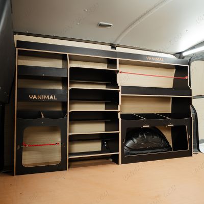 Side van angle view of the Fiat Scudo Hexaboard Driver Side Ulti-Rack Van Racking V2