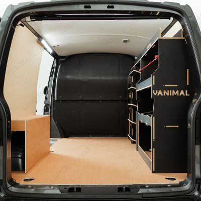 Rear van view of the Fiat Scudo Hexaboard Driver Side Ulti-Rack Van Racking V2