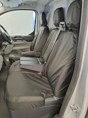 VW Transporter T7 2025- Tailored Waterproof Front Seat Covers (Driver Side and Twin Passenger Seats with Worktray)