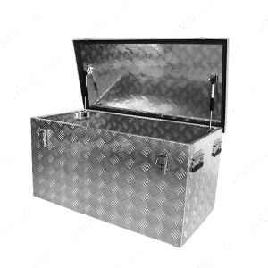 220 Litre Aluminium Chequer Plate Tool Box - L720mm X W520mm X H645mm