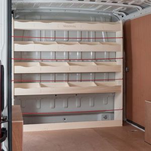 Fiat Ducato Full-Length Bulkhead Racking and Shelving Unit