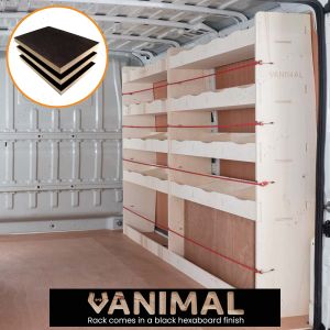 Vauxhall Movano 2022- SWB Hexaboard Driver Side Van Racking (Multi-Compartment)