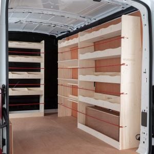 Ford Transit MK8 L2 full driver side racking with toolbox plus bulkhead (triple pack)