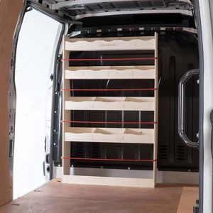 Front view of Nissan NV400 Bulkhead Racking Unit
