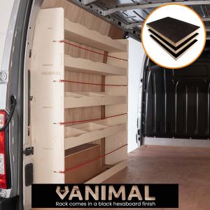 Vauxhall Movano 2010-2021 MWB NS Rear Hexaboard Racking
