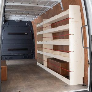 Os side view of the Mercedes Sprinter 2006- LWB Double OS - Rear and Middle Racking