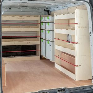 Vauxhall Vivaro B 2014-2019 LWB L2 Full Driver Side Ply Racking with Front Festool and Bulkhead (Triple Pack)