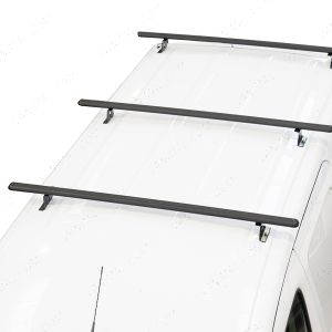 Top view of Nissan NV250 2019- Black Roof Cross Bars